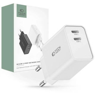 Nabíječka do sítě 35W 2x USB-C PD Tech-Protect C35W bílá