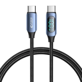 Datový kabel Tech-Protect Ultraboost USB-C na USB-C, LED modrý