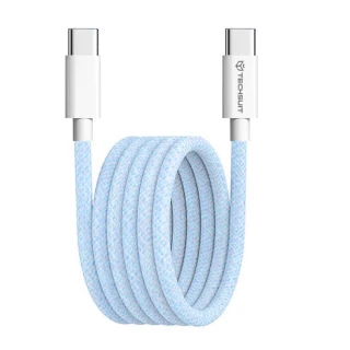 Datový kabel Techsuit (PCB114D) USB-C na USB-C, PD60W, 1 m - modrý