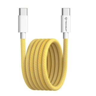 Datový kabel Techsuit (PCB114D) USB-C na USB-C, PD60W, 1 m - žlutý