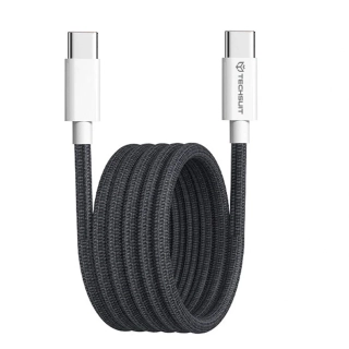 Datový kabel Techsuit (PCB114D) USB-C na USB-C, PD60W, 1 m - černý