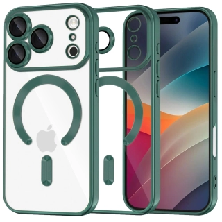 Kryt iPhone 17 Pro Techsuit Luxury Crystal MagSafe - tmavě zelený