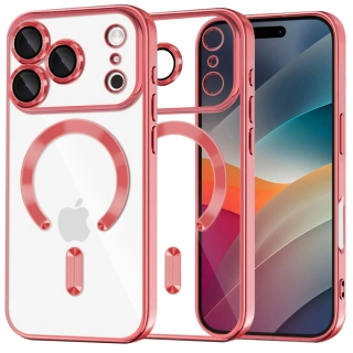 Kryt iPhone 17 Pro Techsuit Luxury Crystal MagSafe - červený