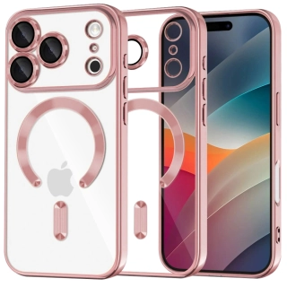 Kryt iPhone 17 Pro Techsuit Luxury Crystal MagSafe - růžový