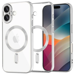 Kryt iPhone 17 Techsuit Luxury Crystal MagSafe - stříbrný
