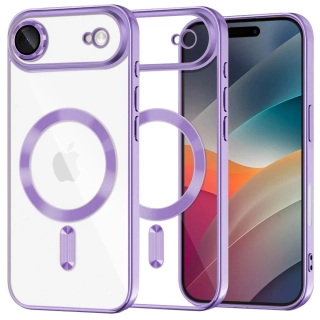 Kryt iPhone 17 Air Techsuit Luxury Crystal MagSafe - fialový