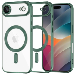Kryt iPhone 17 Air Techsuit Luxury Crystal MagSafe - tmavě zelený