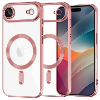 Kryt iPhone 17 Air Techsuit Luxury Crystal MagSafe - růžový