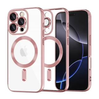 Kryt iPhone 16 Pro Max Techsuit Luxury Crystal MagSafe - růžový