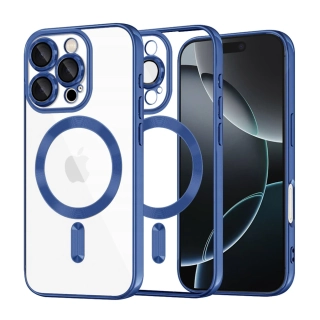 Kryt iPhone 16 Pro Techsuit Luxury Crystal MagSafe - modrý