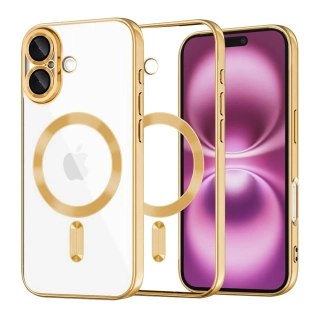 Kryt iPhone 16 Plus Techsuit Luxury Crystal MagSafe - zlatý