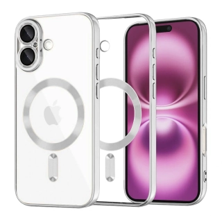 Kryt iPhone 16 Plus Techsuit Luxury Crystal MagSafe - stříbrný