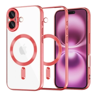 Kryt iPhone 16 Plus Techsuit Luxury Crystal MagSafe - červený