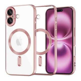 Kryt iPhone 16 Plus Techsuit Luxury Crystal MagSafe - růžový