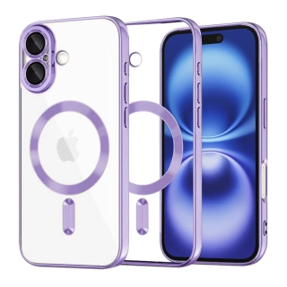 Kryt iPhone 16 Techsuit Luxury Crystal MagSafe - fialový