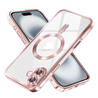 Kryt iPhone 16 Techsuit Luxury Crystal MagSafe - růžový