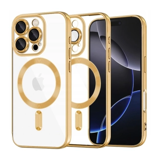Kryt iPhone 16 Pro Max Techsuit Luxury Crystal MagSafe - zlatý