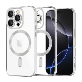 Kryt iPhone 16 Pro Max Techsuit Luxury Crystal MagSafe - stříbrný