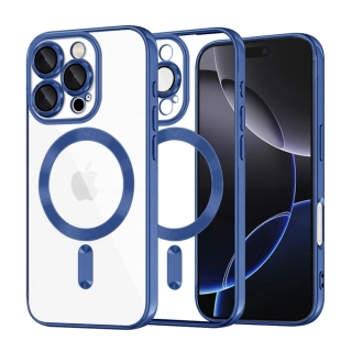 Kryt iPhone 16 Pro Max Techsuit Luxury Crystal MagSafe - modrý