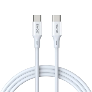 Datový kabel BWOO USB-C - USB-C 1m 60W ABS + TPE X282 C-C, bílý