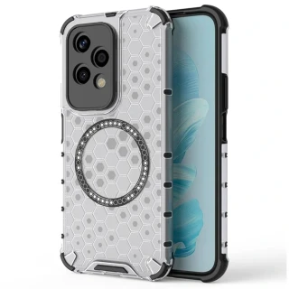 Kryt Honor 200 Lite, HoneyComb Shield MagSafe - bílý