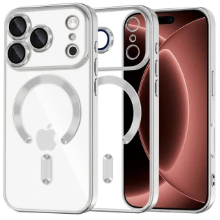 Kryt iPhone 17 Pro Max / 18 Pro Max, Techsuit Luxury Crystal MagSafe - silver