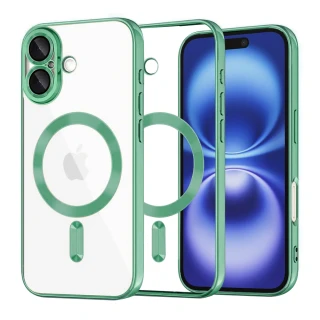 Kryt iPhone 16, Luxury Crystal MagSafe - light green