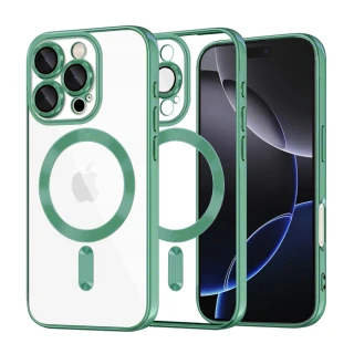 Kryt iPhone 16 Pro Max, Luxury Crystal MagSafe - light green