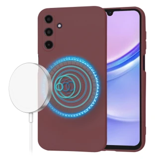 Kryt Samsung Galaxy A15 4G/5G, SoftFlex MagSafe - plum red