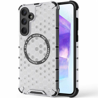 Kryt Samsung Galaxy A55 5G, HoneyComb Shield MagSafe - bílý