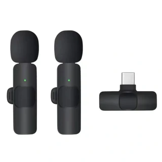 Bezdrátové mikrofony Techsuit LW2 USB-C, černé