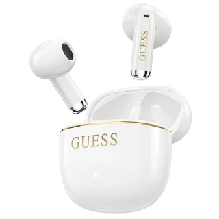 Bezdrátová sluchátka Guess Glossy Gold Line Classic half-in-ear s Bluetooth - bílá