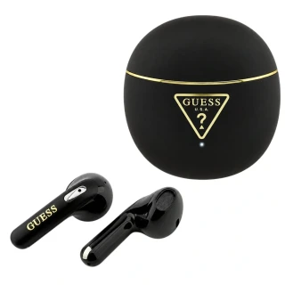 Bezdrátová sluchátka Guess Script Print (GUTWSA15HETK) Bluetooth - Černá