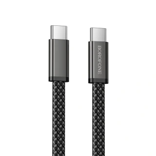 Datový kabel Borofone BX124 Peace USB-C / USB-C PD 60W 1m černý