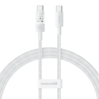 Datový Baseus Gem - Type-C na Type-C, 100W, 1m - Moon White