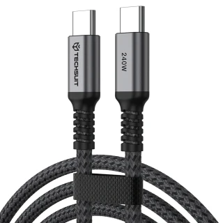 Datový kabel Techsuit TitanSync Pro (CX2) - Type-C na Type-C PD 240W, 480Mbps, 2m - Gray