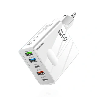 Nabíječka do sítě Techsuit PentaXPower (CHC1) - 3x USB, 2x Type-C, 65W - bílá