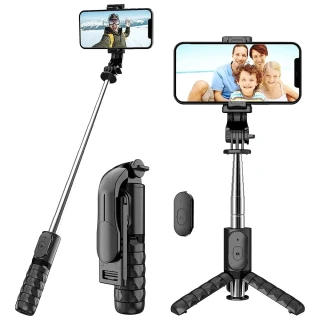 Selfie tyč Tripod Techsuit (Q11) Bluetooth, 74 cm – černý