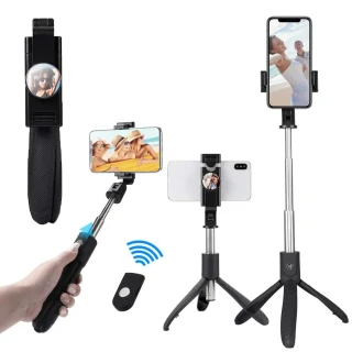 Selfie tyč Tripod Techsuit (K06) Bluetooth, 70 cm – černý