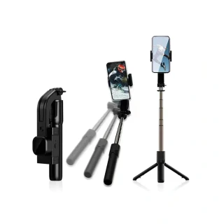 Selfie tyč Tripod Techsuit (C06) Bluetooth, výplňové LED světlo, 76 cm – černý