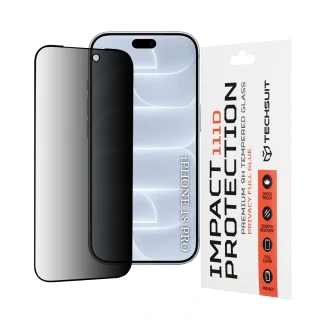 Tvrzené sklo 111D iPhone 18 Pro, Full Glue Privacy černé