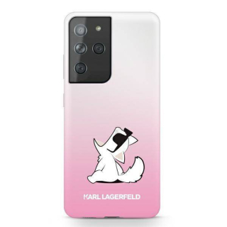 Kryt Samsung Galaxy S21 Ultra Karl Lagerfeld Hardcase Choupette Fun (KLHCS21LCFNRCPI) růžový