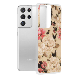 Kryt Samsung Galaxy S21 Ultra Techsuit - Marble Series - Mary Berry Nude