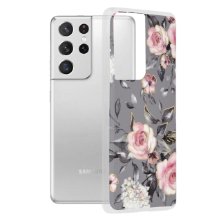 Kryt Samsung Galaxy S21 Ultra Techsuit - Marble Series - Bloom of Ruth Gray