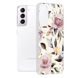 Kryt Samsung Galaxy S21 Techsuit - Marble Series - Chloe White